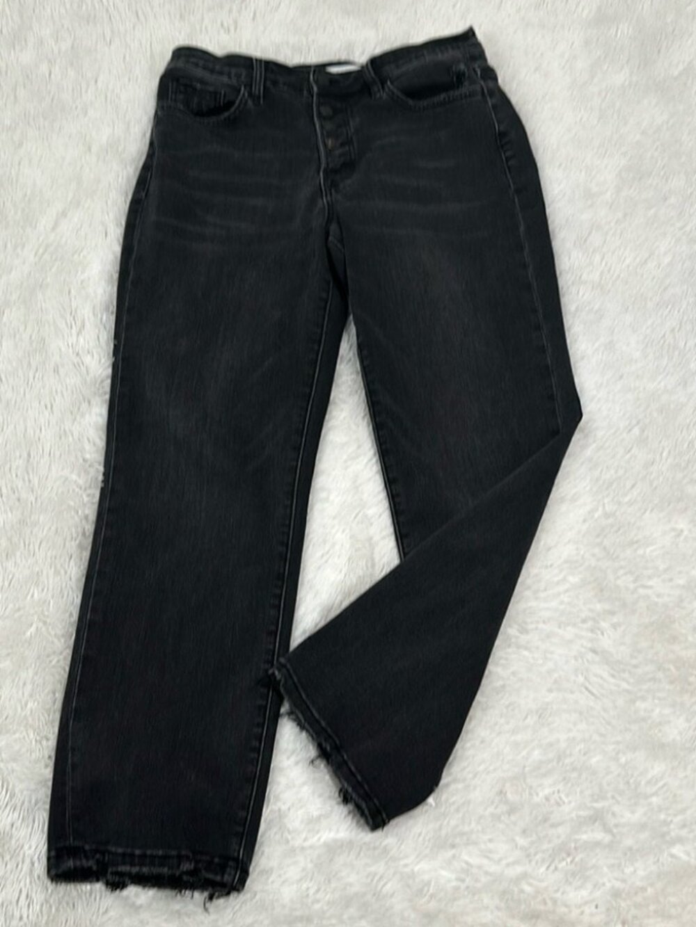 Flying Monkey | Button Fly High Rise Ankle Jeans | Washed Black | 29